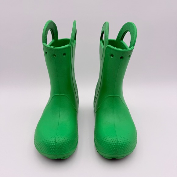 CROCS Other - Crocs Rain Boot Handle It Kids J1 Green Waterproof Lightweight Outdoors School